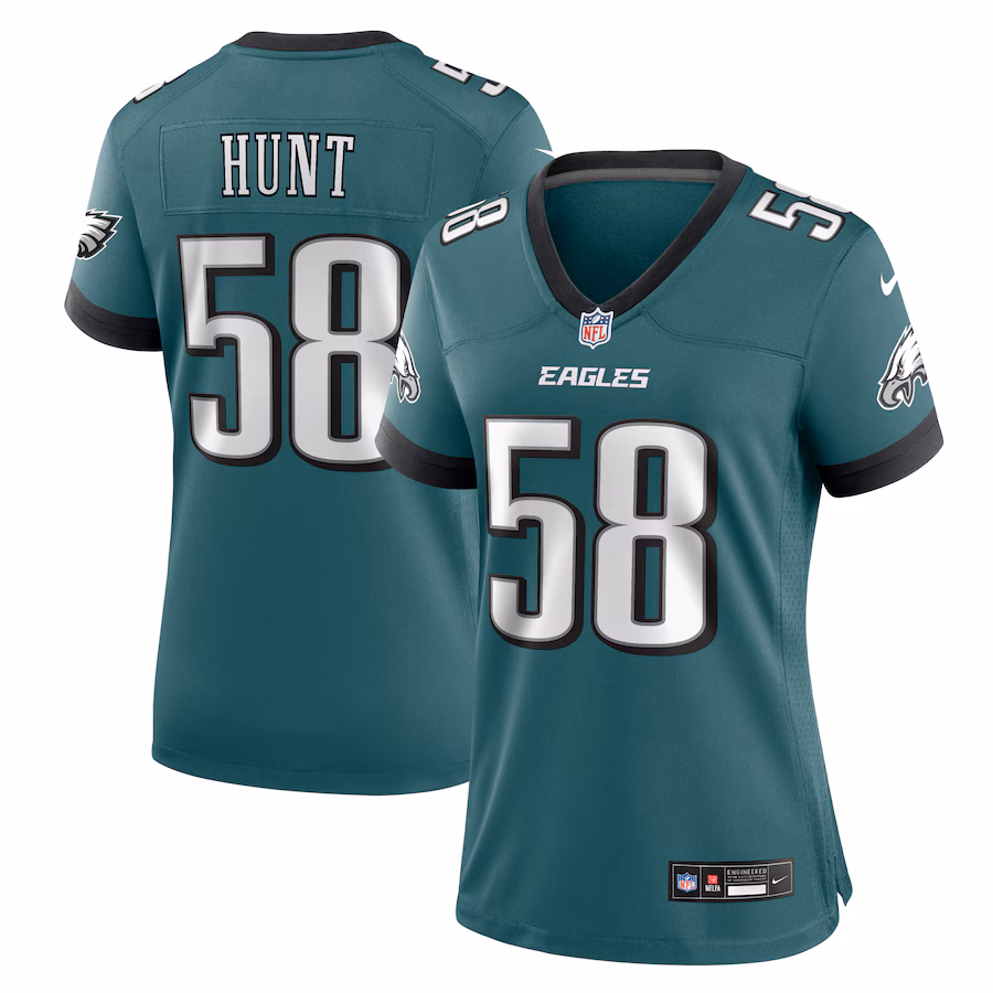 Women's Philadelphia Eagles Jalyx Hunt Nike Midnight Green Team Game Jersey - Puhuasuan