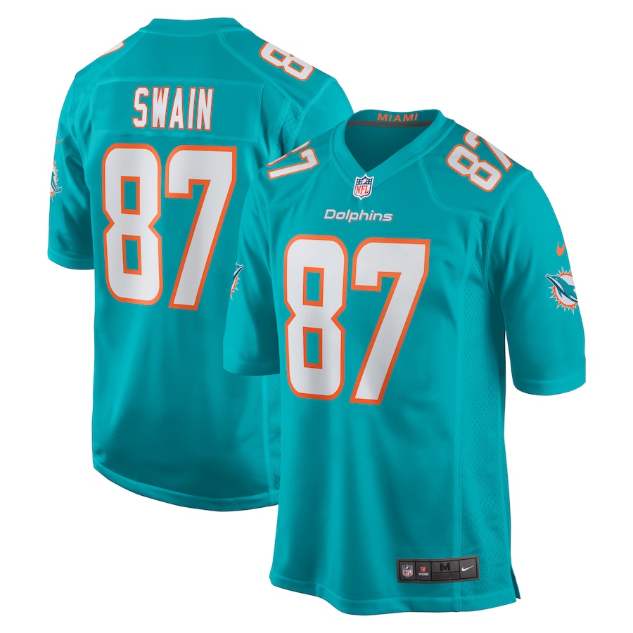 Men's Miami Dolphins Freddie Swain Nike  Aqua  Game Jersey - Puhuasuan