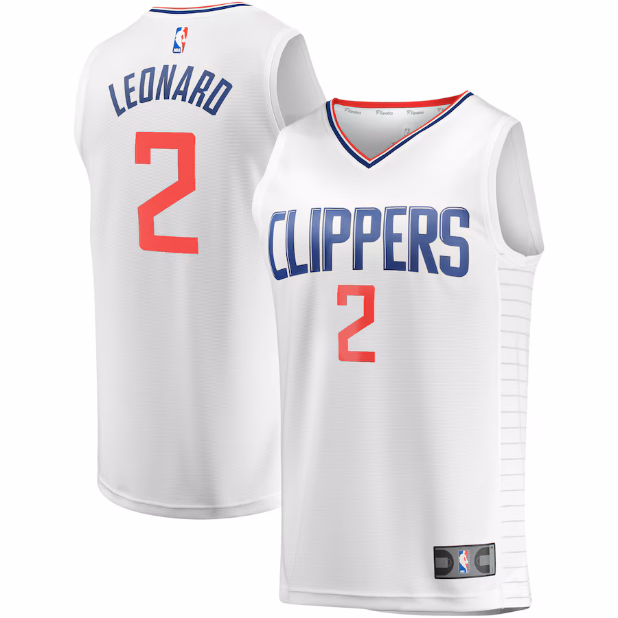 Youth LA Clippers Kawhi Leonard Fanatics White Fast Break Player Jersey - Association Edition - Puhuasuan