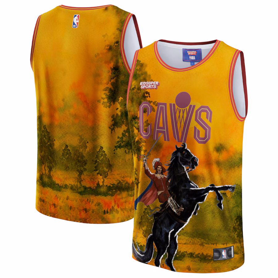Unisex Cleveland Cavaliers NBA & KidSuper Studios by Fanatics Gold Hometown Jersey - Puhuasuan