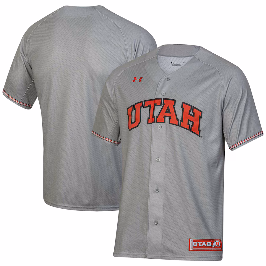 Men's Under Armour Gray Utah Utes Replica Baseball Jersey - Puhuasuan
