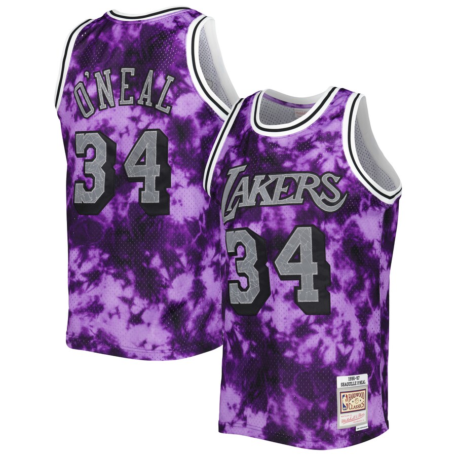 Men's Los Angeles Lakers Shaquille O'Neal Mitchell & Ness Purple 1996/97 Galaxy Swingman Jersey - Puhuasuan
