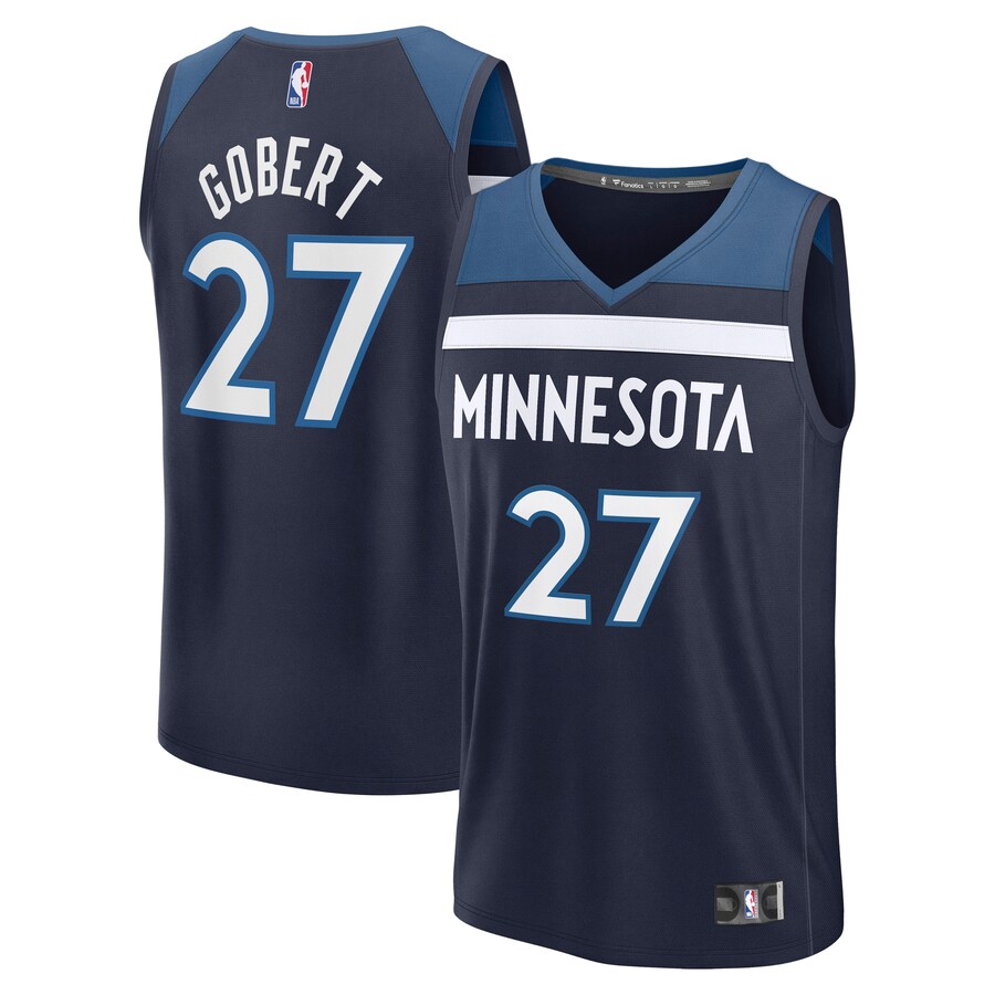Men's Minnesota Timberwolves Rudy Gobert Fanatics Navy Fast Break Replica Player Jersey - Icon Edition - Puhuasuan