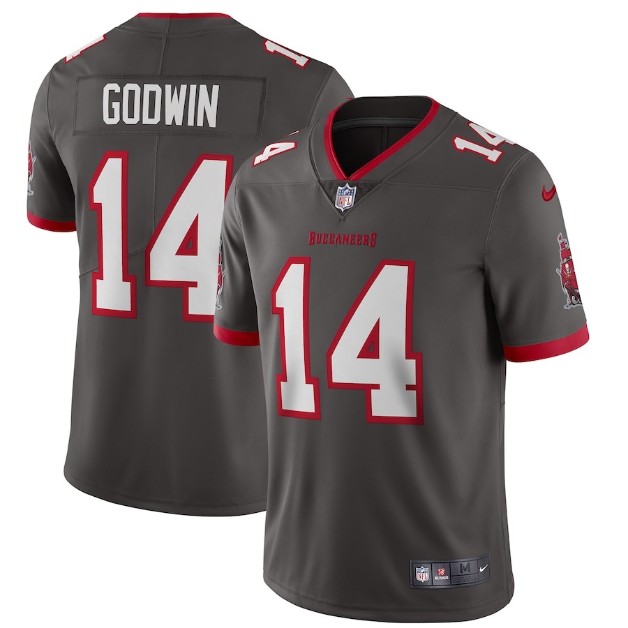 Men's Tampa Bay Buccaneers Chris Godwin Nike Pewter Alternate Vapor Limited Jersey - Puhuasuan