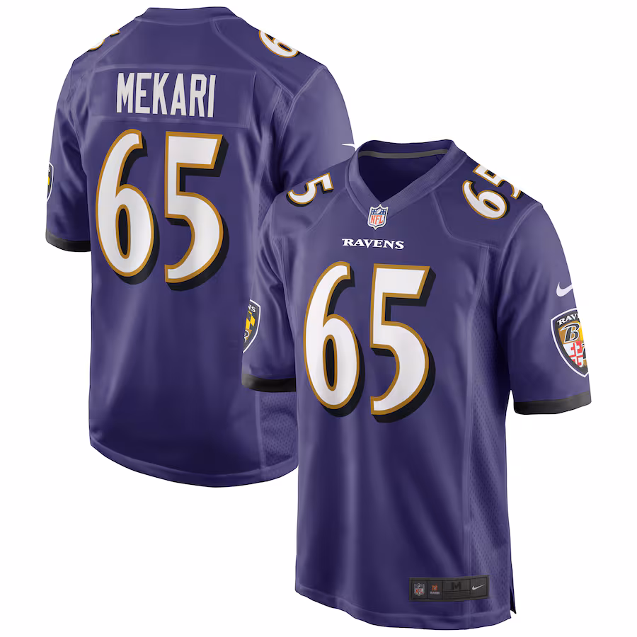 Men's Baltimore Ravens Patrick Mekari Nike Purple Game Player Jersey - Puhuasuan