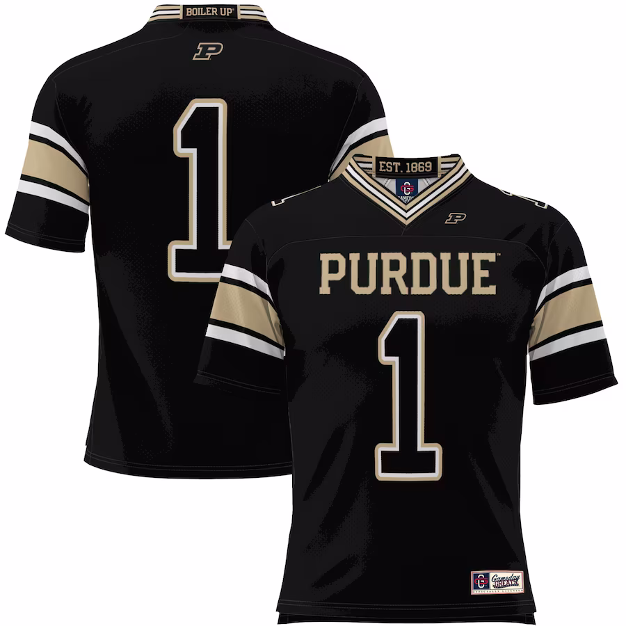 #1 Purdue Boilermakers GameDay Greats Youth Endzone Football Jersey - Black - Puhuasuan