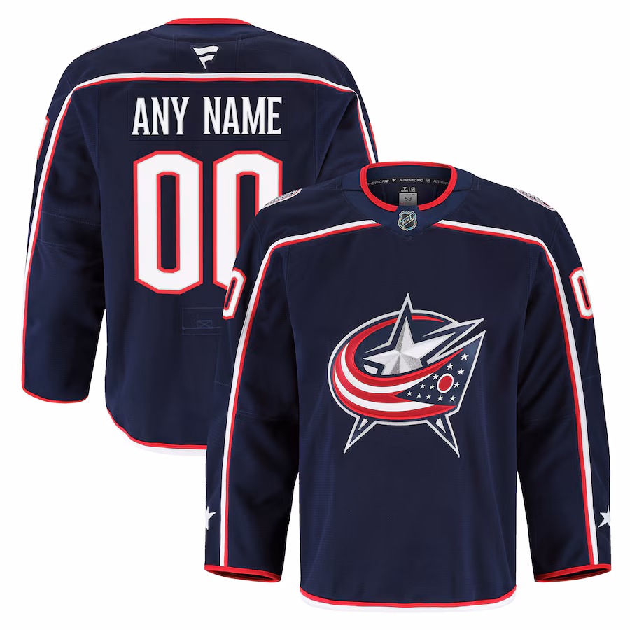 Men's Columbus Blue Jackets Fanatics Navy Home Authentic Pro Custom Jersey - Puhuasuan