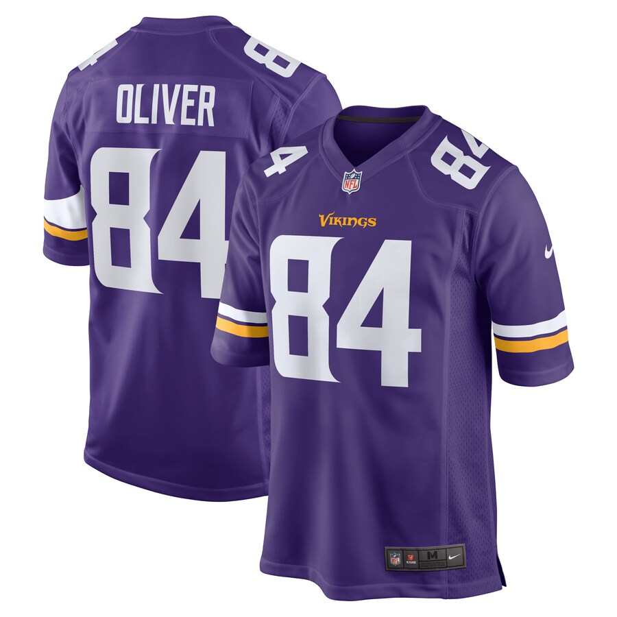 Men's Minnesota Vikings Josh Oliver Nike Purple Game Player Jersey - Puhuasuan