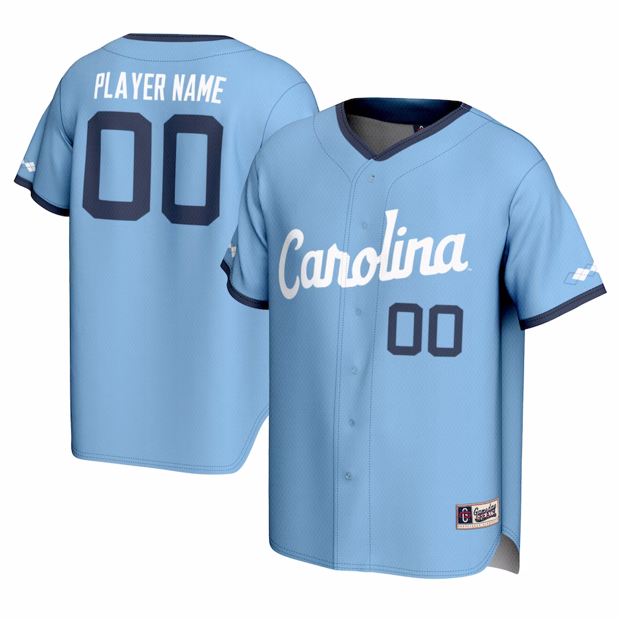 North Carolina Tar Heels GameDay Greats NIL Pick-A-Player Lightweight Baseball Jersey - Carolina Blue - Puhuasuan
