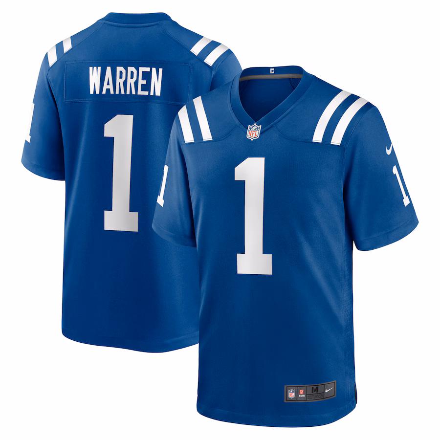 Men's Indianapolis Colts Tyler Warren Nike Royal 2025 NFL Draft First Round Pick Game Jersey - Puhuasuan