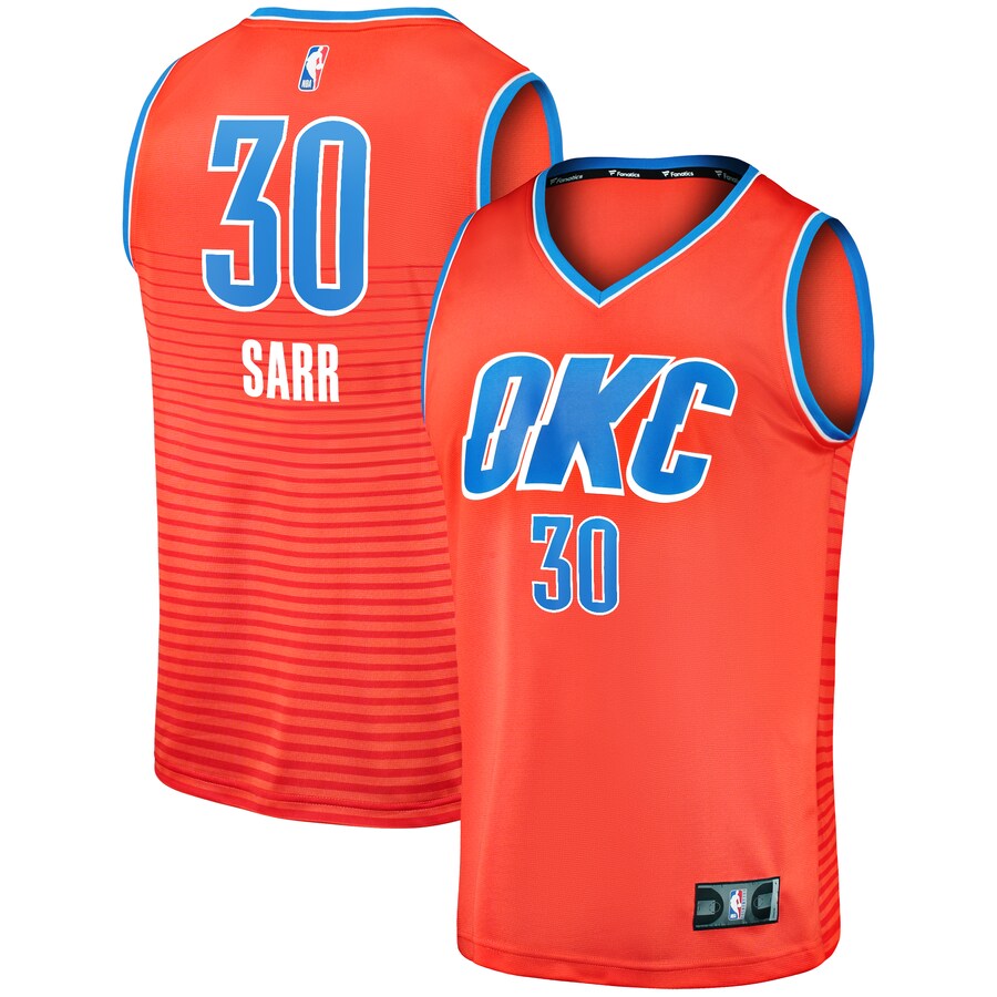 Men's Oklahoma City Thunder Olivier Sarr Fanatics Orange Fast Break Replica Player Jersey - Statement Edition - Puhuasuan