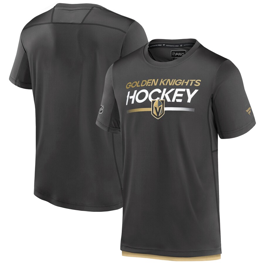 Men's Vegas Golden Knights Fanatics Charcoal Tech T-Shirt - Puhuasuan