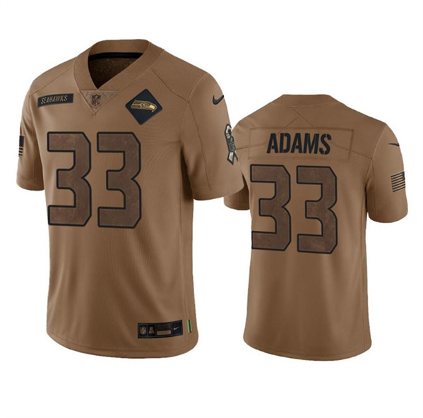 Men's Seattle Seahawks #33 Jamal Adams 2023 Brown Salute To Service Limited Football Stitched Jersey - Puhuasuan