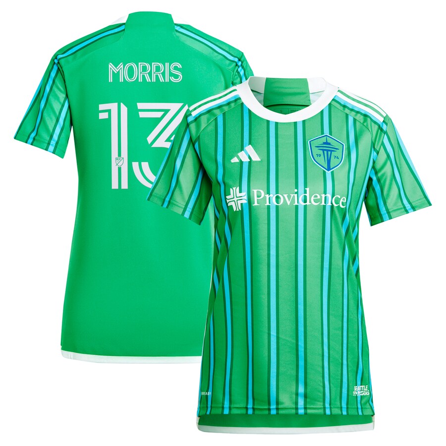 Women's Seattle Sounders FC Jordan Morris adidas Green 2024 The Anniversary Kit Replica Player Jersey - Puhuasuan