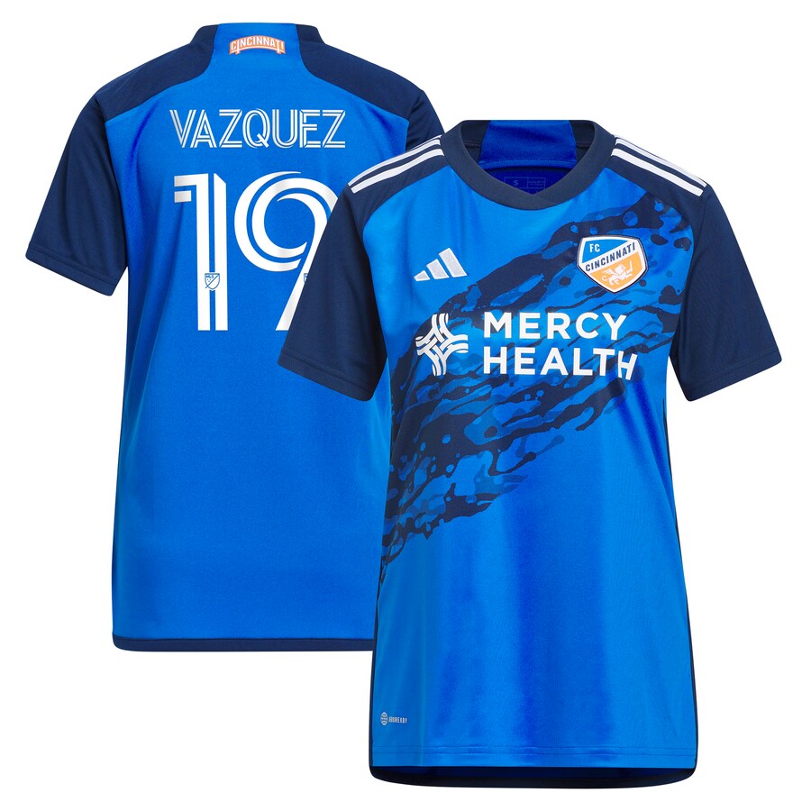 Women's FC Cincinnati Brandon Vazquez adidas Blue 2023 River Kit Replica Jersey - Puhuasuan
