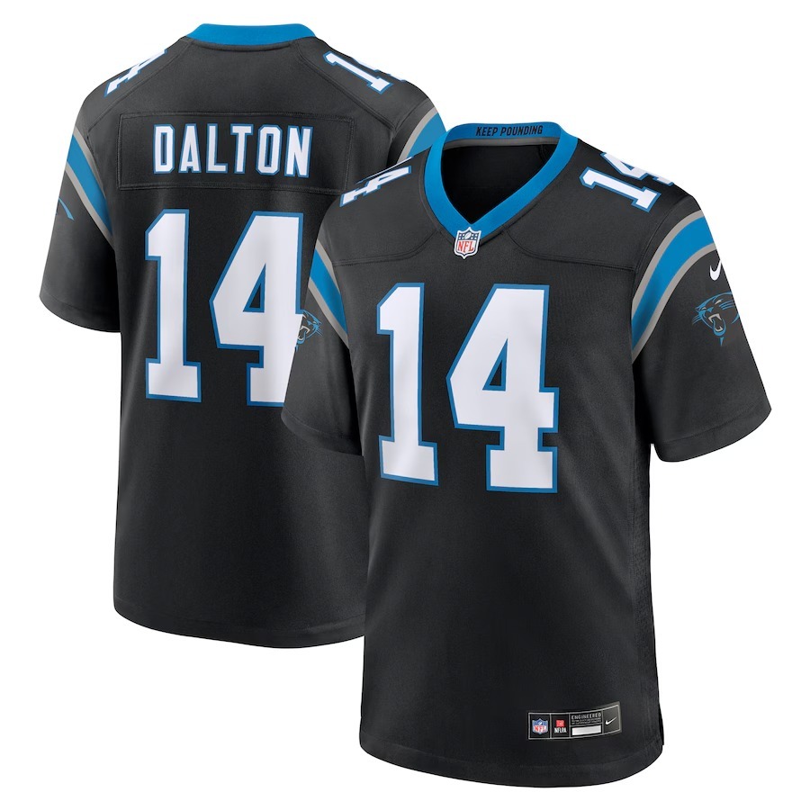 Men's Carolina Panthers Andy Dalton Nike Black Team Game Jersey - Puhuasuan