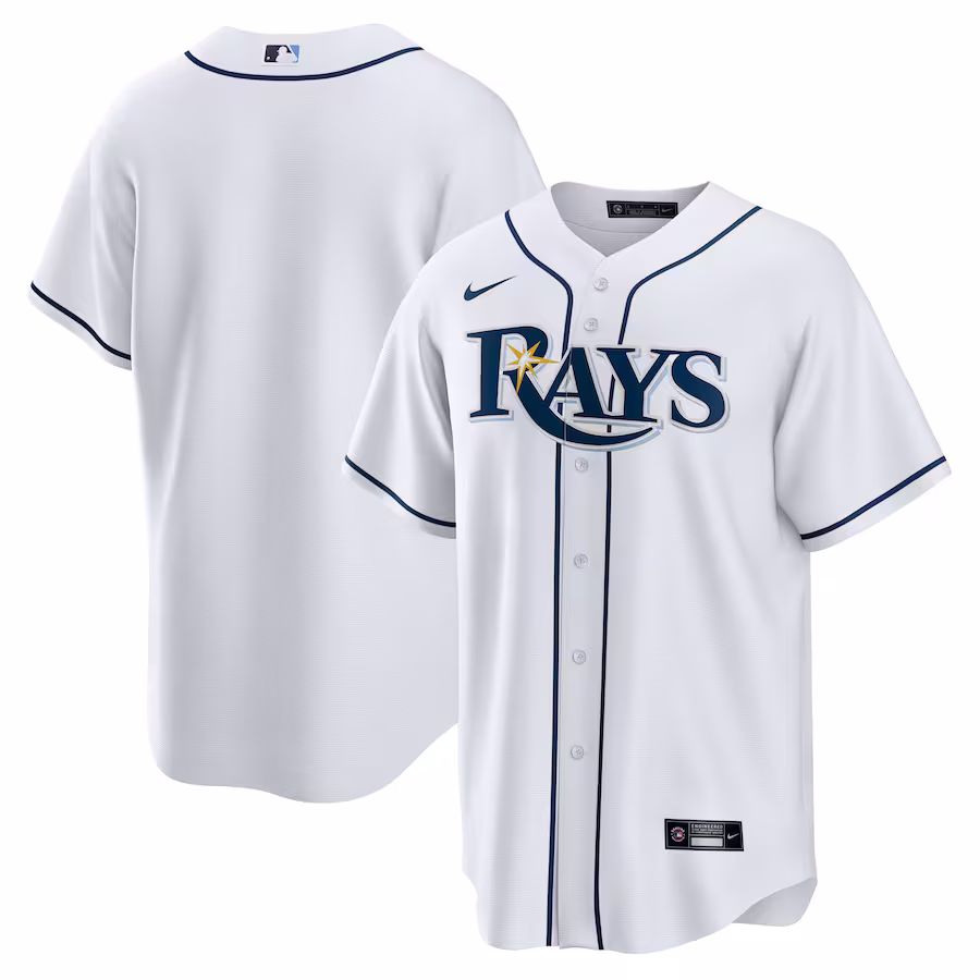 Men's Tampa Bay Rays Nike White Home Replica Team Jersey - Puhuasuan