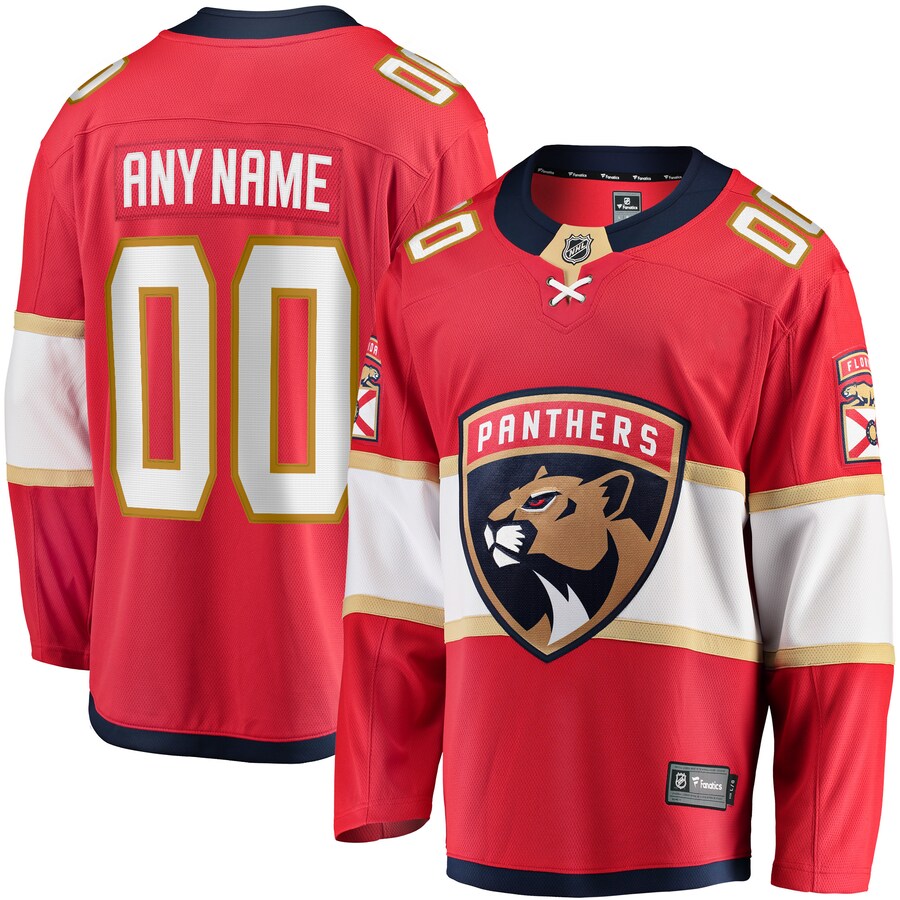 Youth Florida Panthers Fanatics Branded Red Home Breakaway Custom Jersey - Puhuasuan
