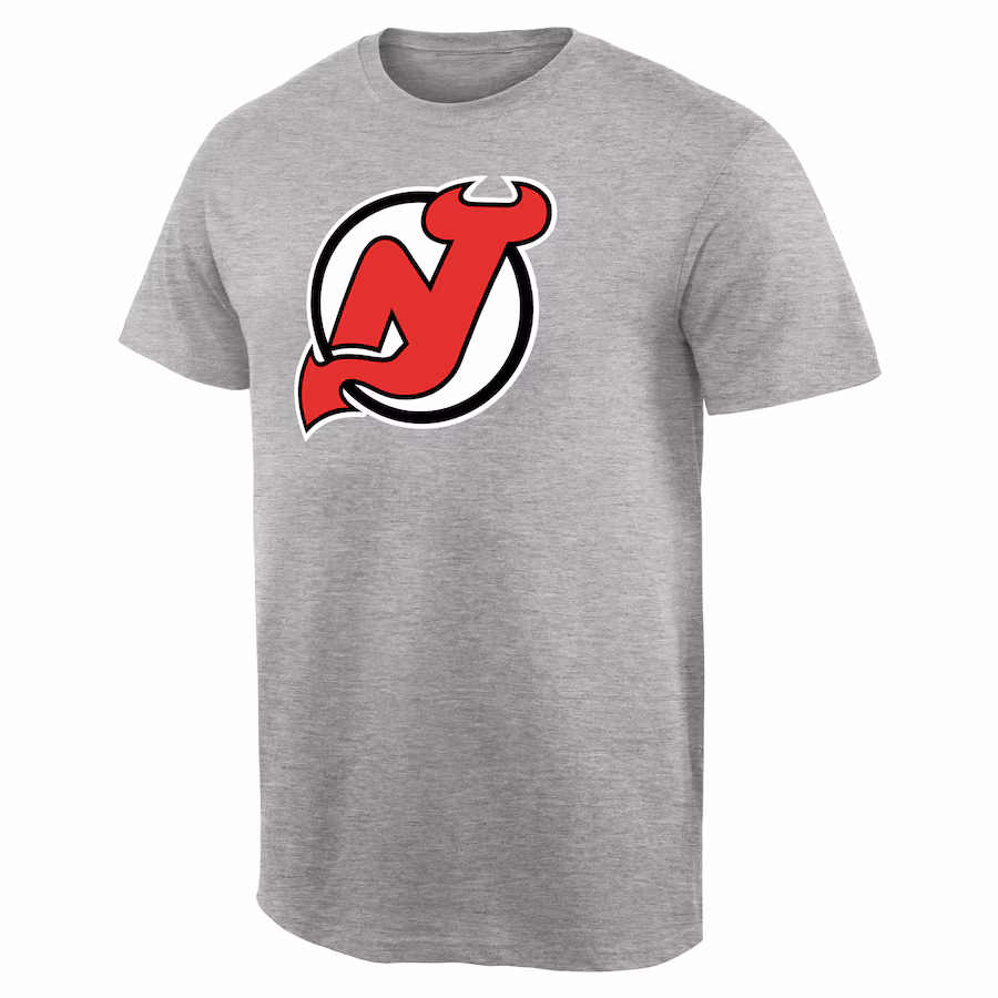 Men's New Jersey Devils Ash Team Primary Logo T-Shirt - Puhuasuan