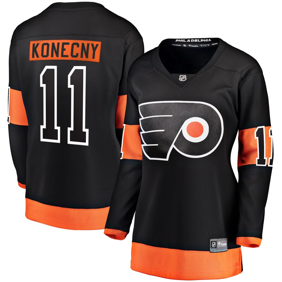 Women's Philadelphia Flyers Travis Konecny Fanatics Branded Black Alternate Premier Breakaway Jersey - Puhuasuan