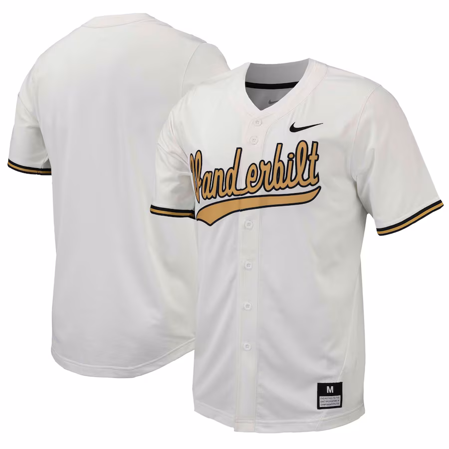 Men's Nike  White Vanderbilt Commodores Replica Full-Button Baseball Jersey - Puhuasuan