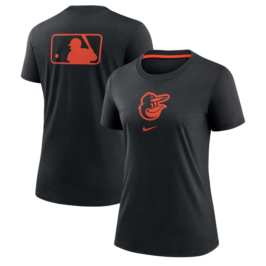 Women's Baltimore Orioles Nike Black Authentic Collection Early Work Tri-Blend T-Shirt - Puhuasuan