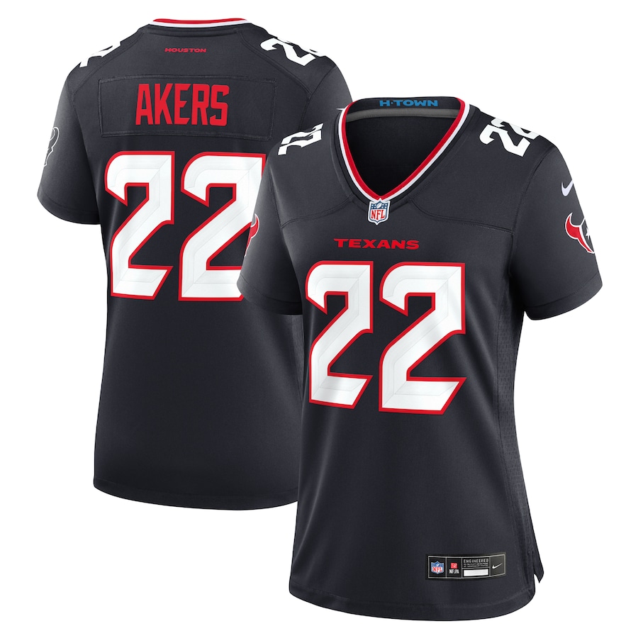 Women's Houston Texans Cam Akers Nike Navy Team Game Jersey - Puhuasuan