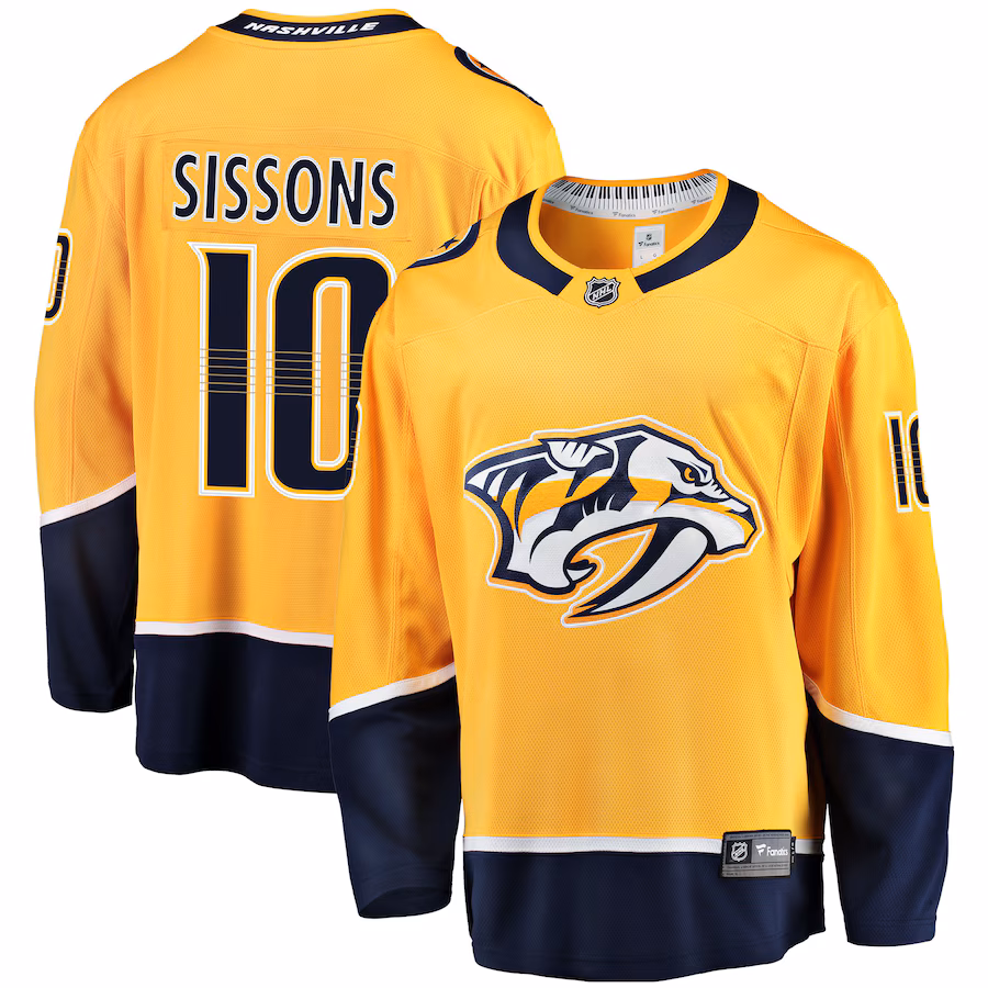 Men's Nashville Predators Colton Sissons Fanatics Gold Breakaway Player Jersey - Puhuasuan