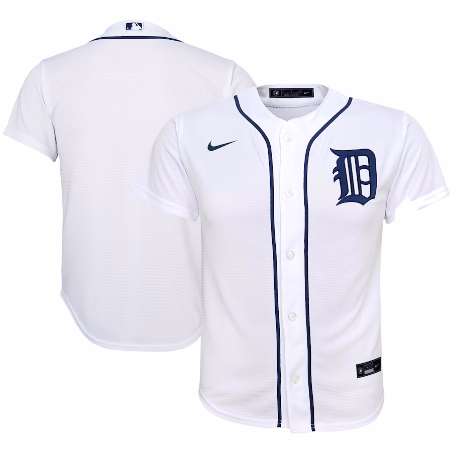 Youth Detroit Tigers Nike White Home Replica Team Jersey - Puhuasuan