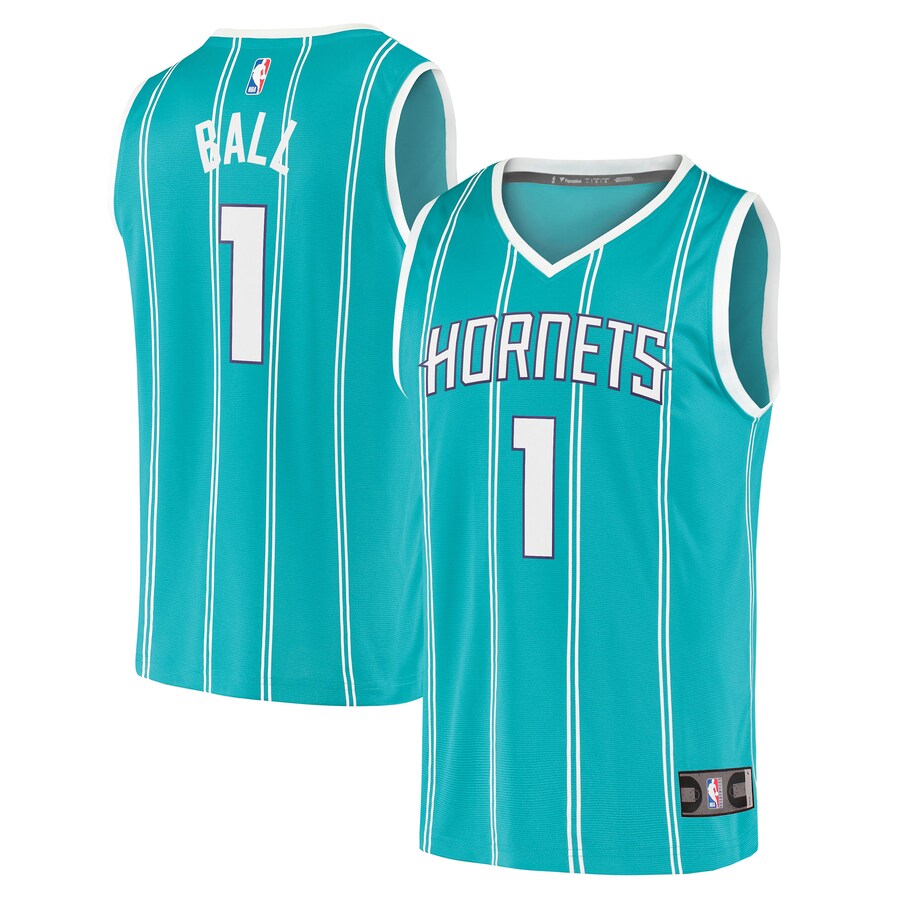 Men's Charlotte Hornets LaMelo Ball Fanatics Teal Fast Break Replica Jersey - Icon Edition - Puhuasuan