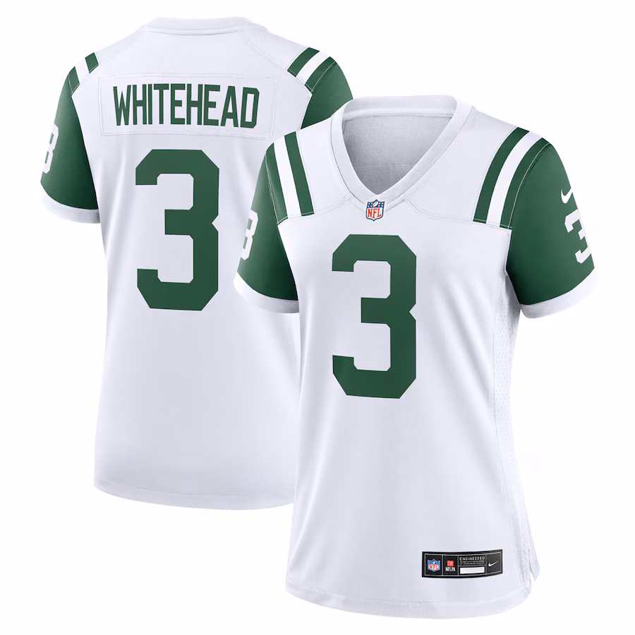 Women's New York Jets Jordan Whitehead Nike White Classic Alternate Player Game Jersey - Puhuasuan