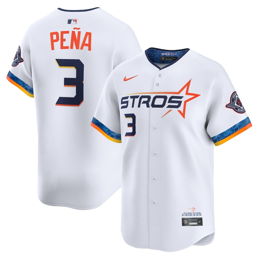 Men's Houston Astros Jeremy Peña Nike White 2025 City Connect Limited Player Jersey - Puhuasuan
