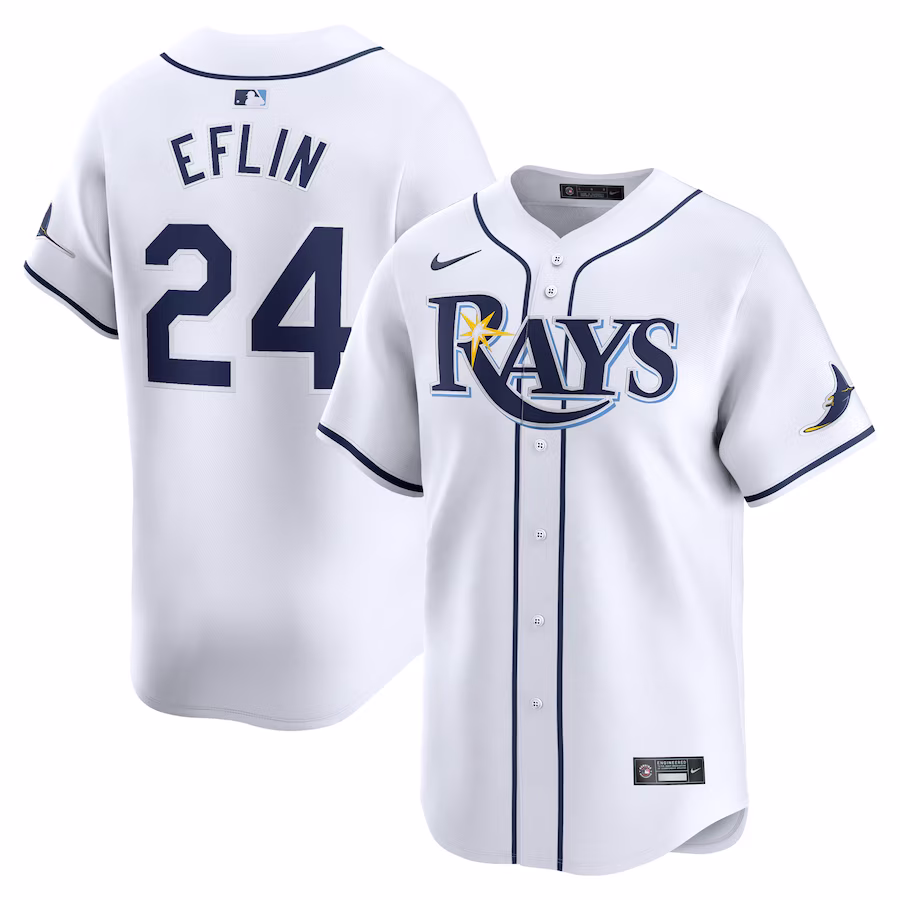 Men's Tampa Bay Rays Zach Eflin Nike White Home Limited Player Jersey - Puhuasuan