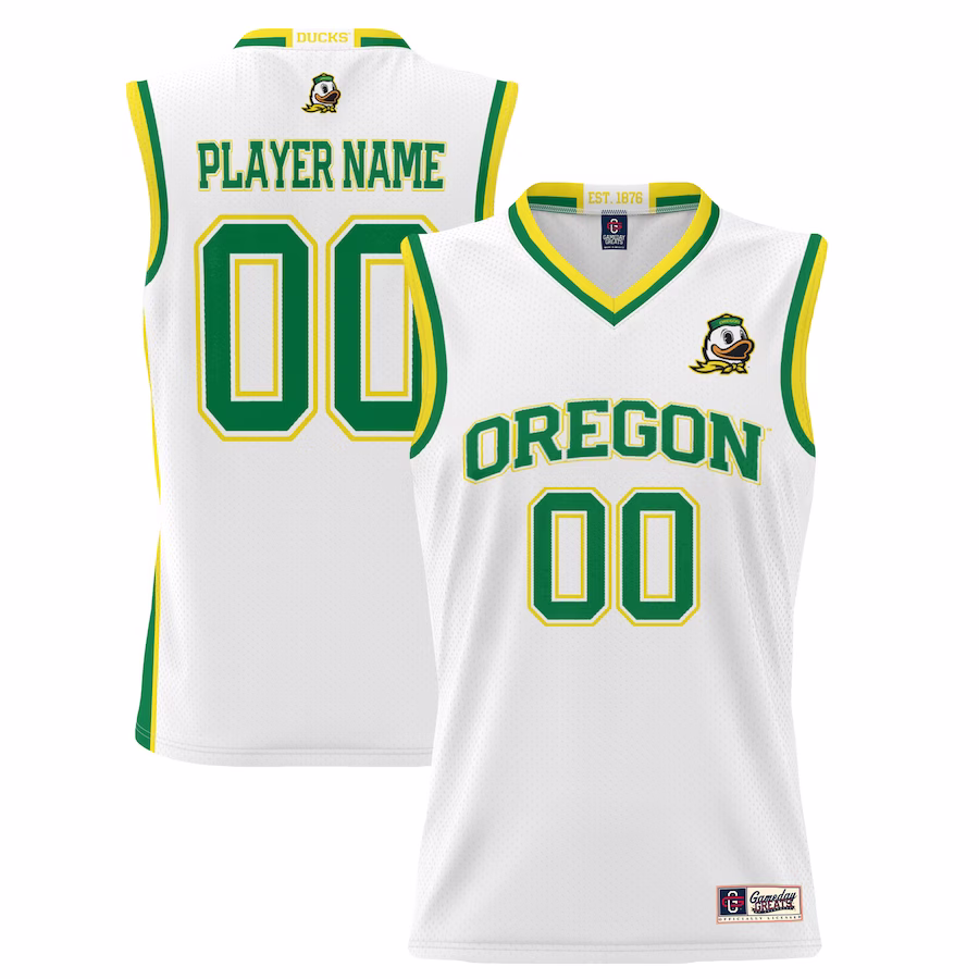 Oregon Ducks GameDay Greats Youth NIL Pick-A-Player Lightweight Basketball Jersey - White - Puhuasuan