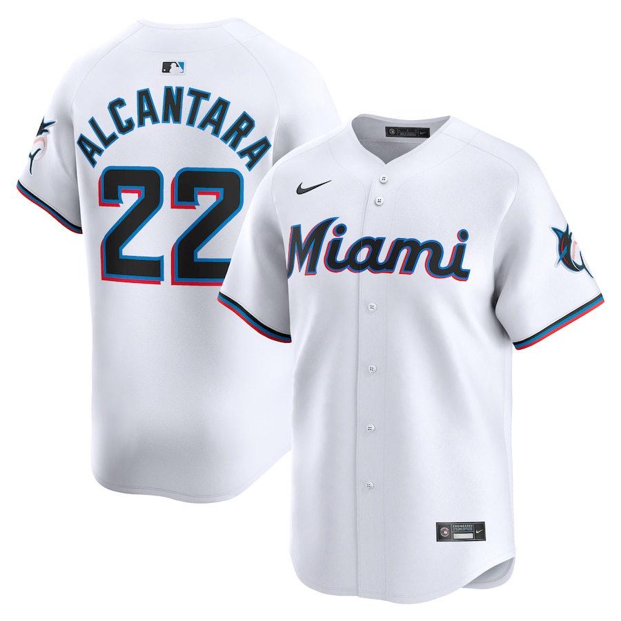 Youth Miami Marlins Sandy Alcantara Nike White Home Limited Jersey - Puhuasuan