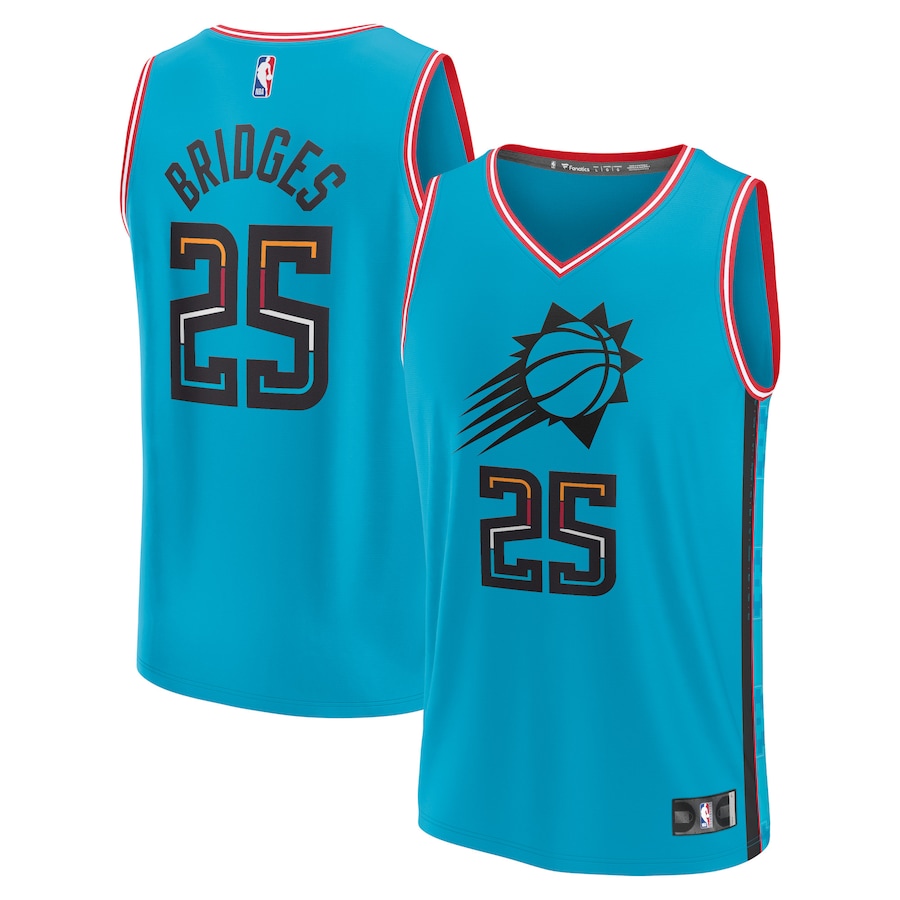 Men's Phoenix Suns Mikal Bridges Fanatics Teal Fastbreak Jersey - City Edition - Puhuasuan