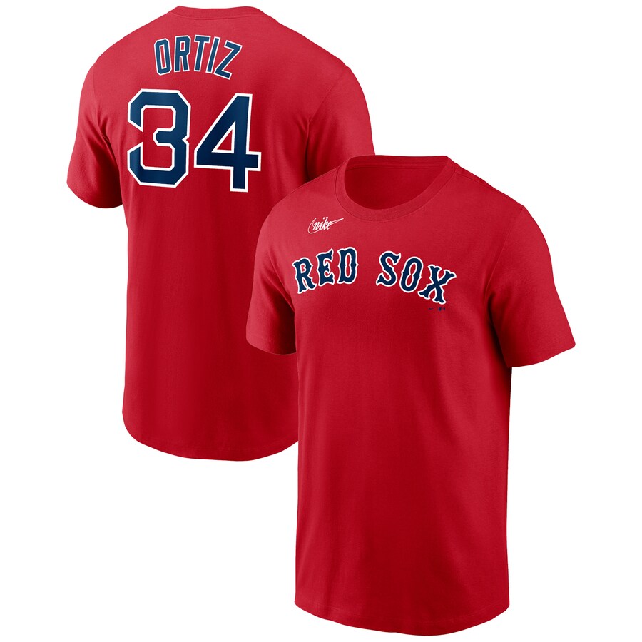 Men's Boston Red Sox David Ortiz Nike Red Name & Number T-Shirt - Puhuasuan