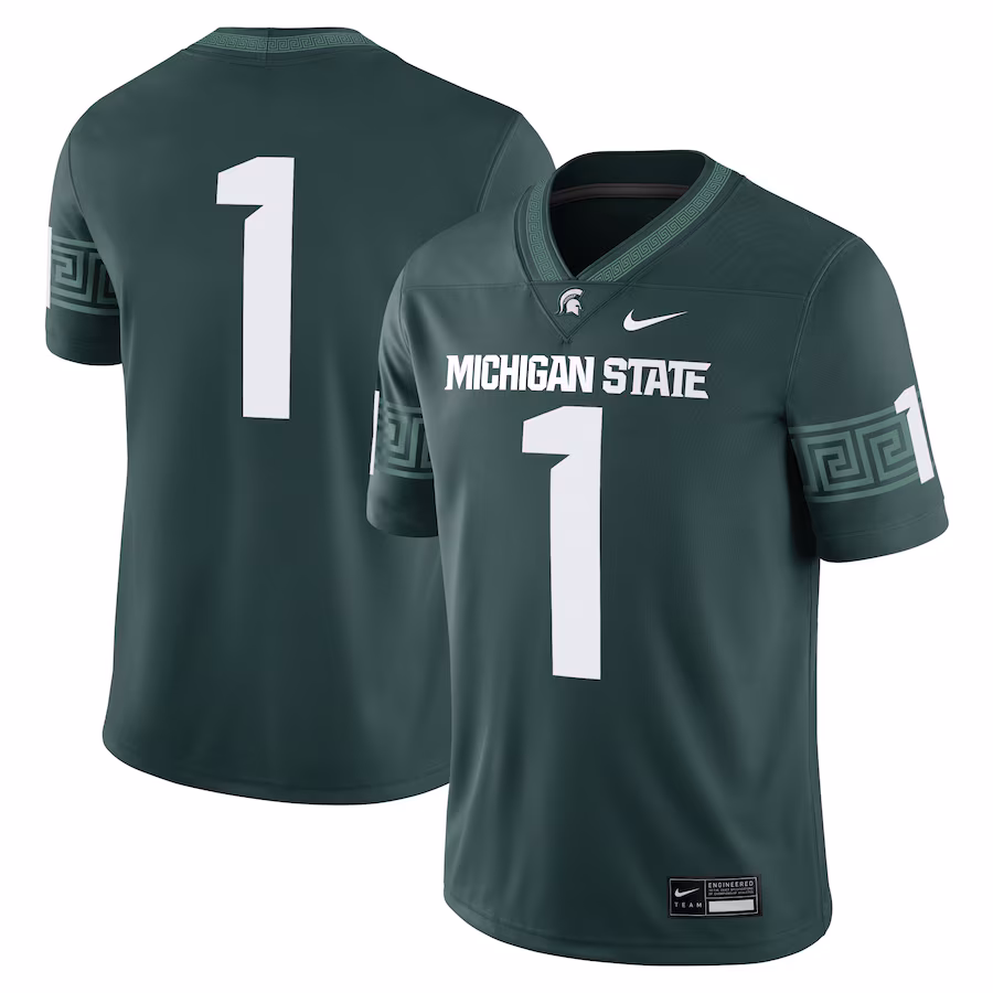 Men's Nike #1 Green Michigan State Spartans Game Jersey - Puhuasuan