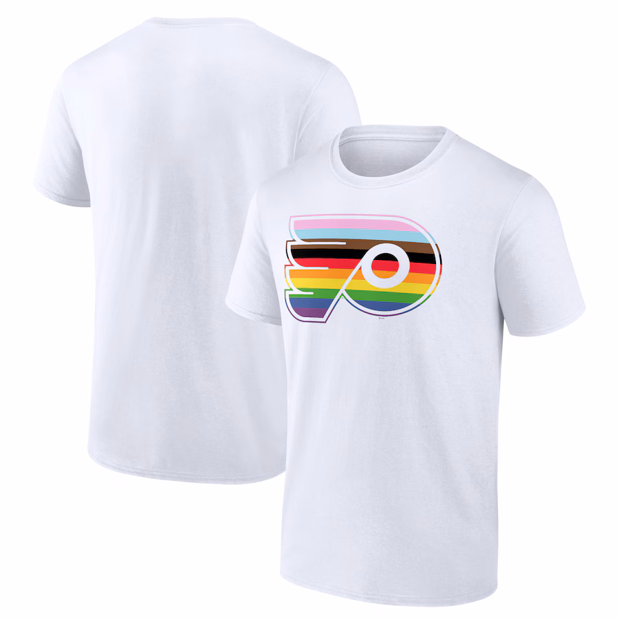 Men's Philadelphia Flyers White Team Pride Logo T-Shirt - Puhuasuan