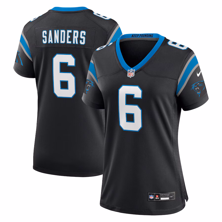 Women's Carolina Panthers Miles Sanders Nike Black Nike Women's All Player Jersey - Puhuasuan