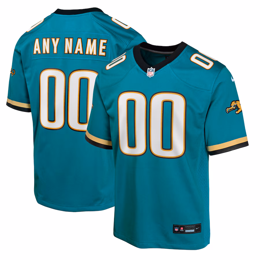 Youth Jacksonville Jaguars Nike Teal Prowler Throwback Custom Game Jersey - Puhuasuan