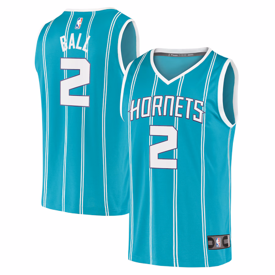 Men's Charlotte Hornets LaMelo Ball Fanatics Teal Fast Break Replica Jersey - Icon Edition - Puhuasuan