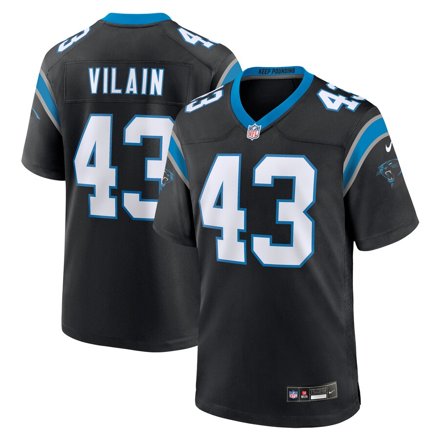 Men's Carolina Panthers Luiji Vilain Nike  Black  Game Jersey - Puhuasuan
