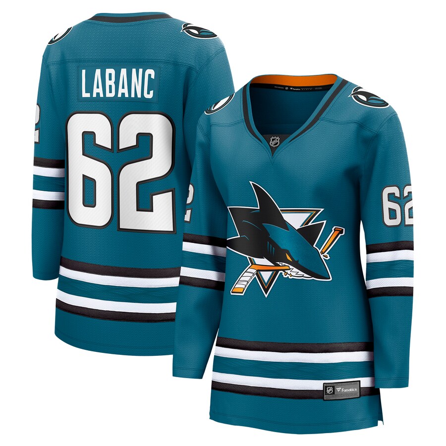 Women's San Jose Sharks Kevin Labanc Fanatics Branded Teal Home Breakaway Player Jersey - Puhuasuan