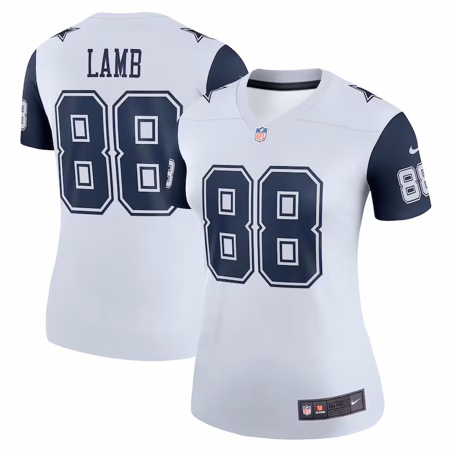Women's Dallas Cowboys CeeDee Lamb Nike White Legend Player Performance Top - Puhuasuan