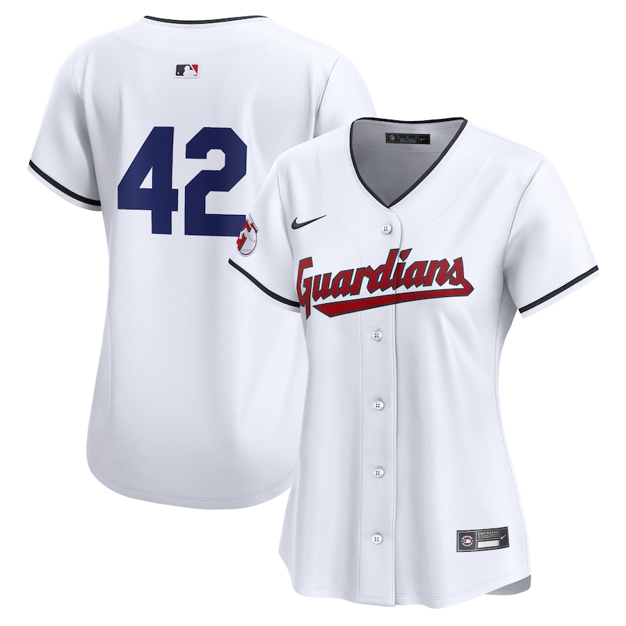 Women's Cleveland Guardians  Nike White 2024 Jackie Robinson Day Home Limited Jersey - Puhuasuan
