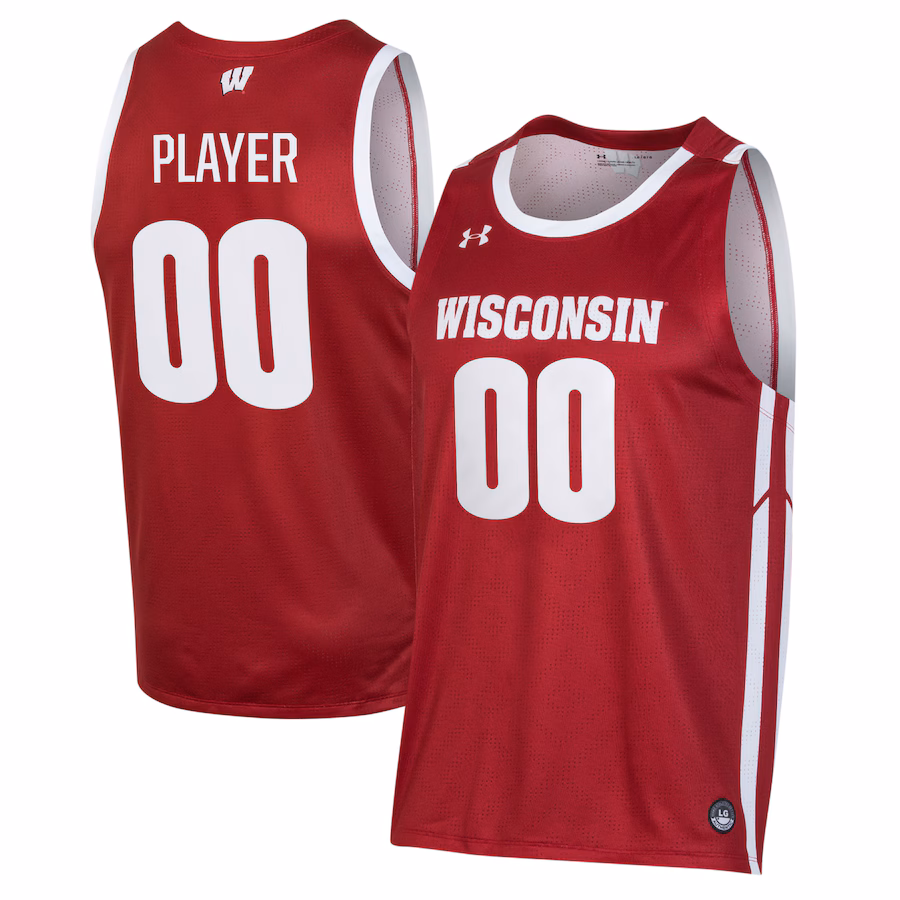 Wisconsin Badgers Under Armour Pick-A-Player NIL Men's Basketball Jersey - Red - Puhuasuan