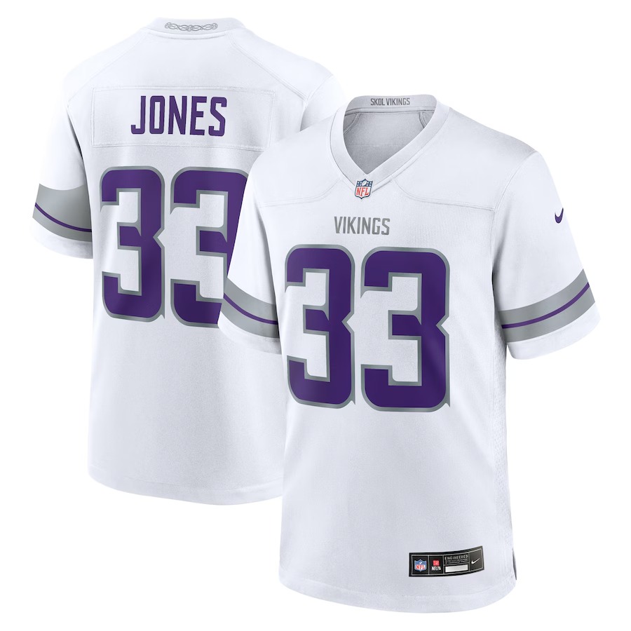 Men's Minnesota Vikings Aaron Jones Nike White Alternate Game Player Jersey - Puhuasuan