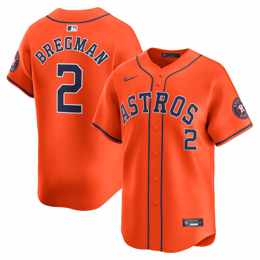 Men's Houston Astros Alex Bregman Nike Orange Alternate Limited Player Jersey - Puhuasuan
