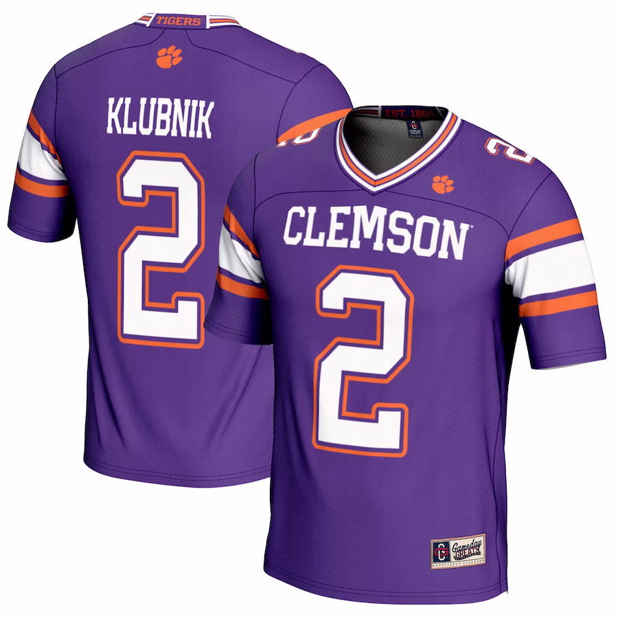 Cade Klubnik Clemson Tigers GameDay Greats Youth NIL Player Football Jersey - Purple - Puhuasuan